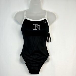 TYR Womens Diamond Fit Swimsuit Size 34 UPF 50 Pickerington High PHSN Black NWT‎